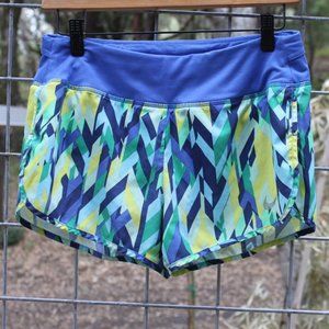 Womens blue and green Nike Dri Fit Running Shorts